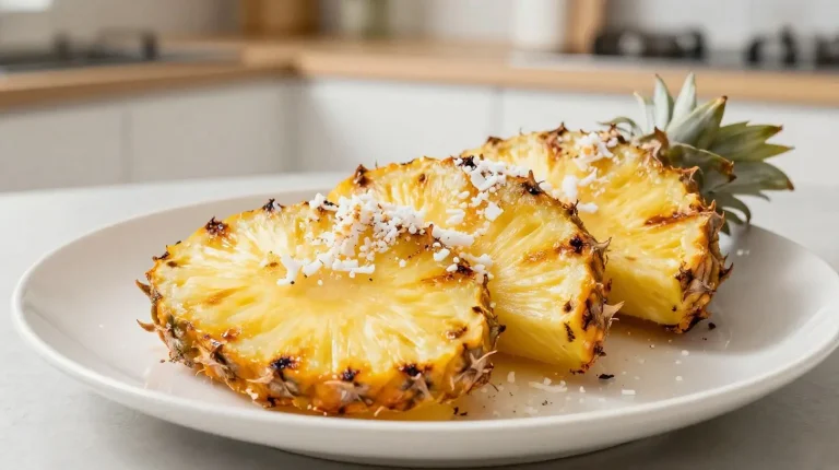 Soczysty ananas grillowany z aromatycznym kokosem, idealny na lato.