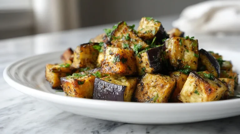 Bakłażan z Air Fryera na talerzu