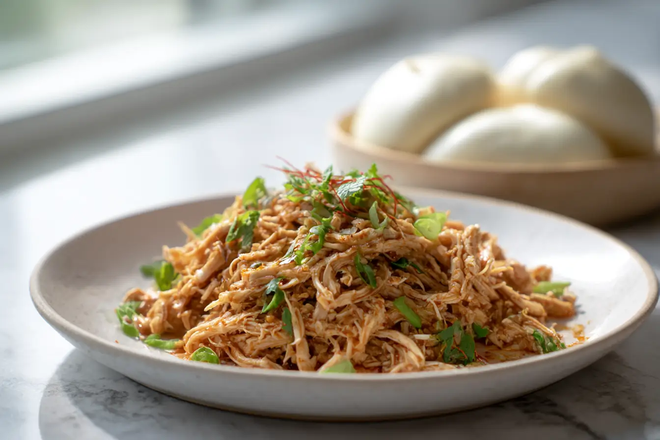 bao z szarpanym kurczakiem z air fryer