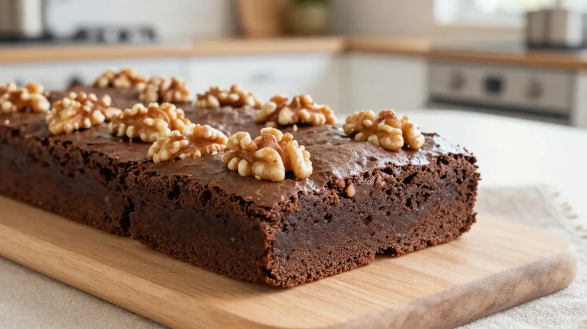Pyszne brownie z orzechami, idealne na każdą okazję.