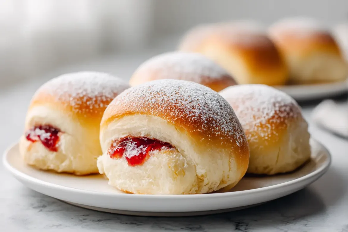 Bułeczki drożdżowe z dżemem malinowym z Air Fryer Pyszne buleczki drozdzowe z dzemem malinowym z air fryer.