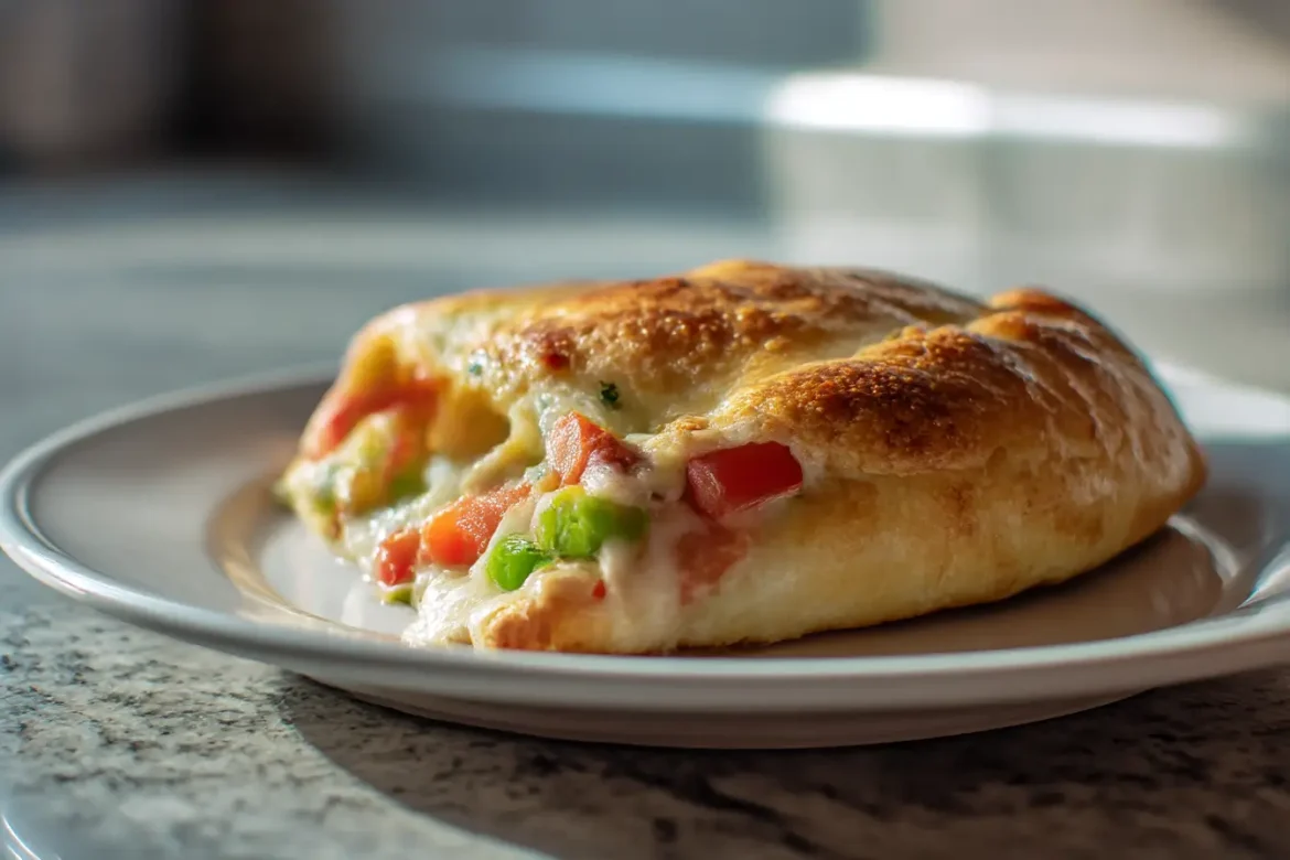 Pyszne Calzone z Air Fryera na talerzu
