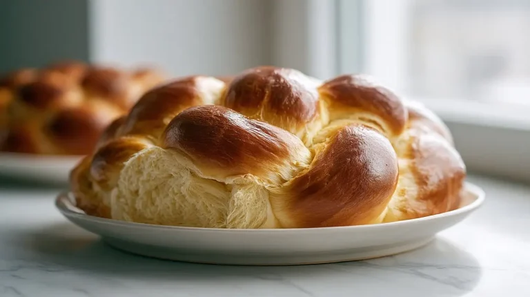 Chałka z Air Fryer na talerzu.