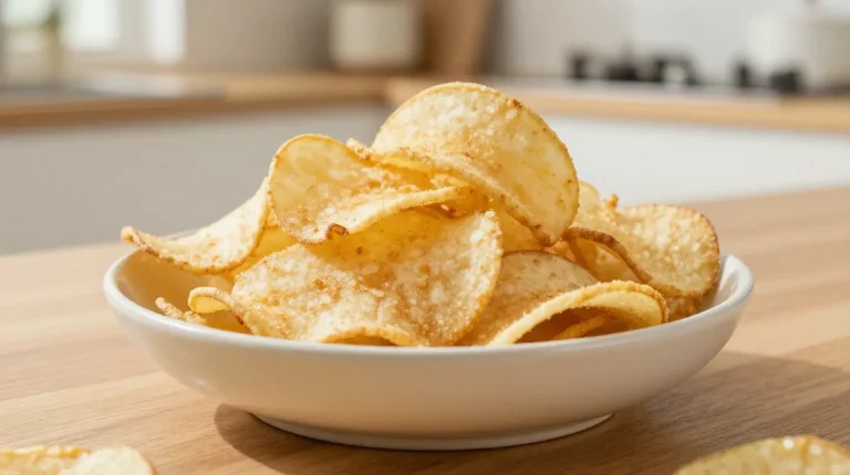 Chipsy z jabłka z Air Fryer Smaczne chipsy z jabłka przygotowane w Air Fryer, idealna przekąska na każdą okazję.