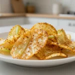 Pyszne chipsy z selera przygotowane w Air Fryer, idealne na zdrową przekąskę.