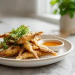 Chipsy ziemniaczane z Air Fryer na złoty kolor.