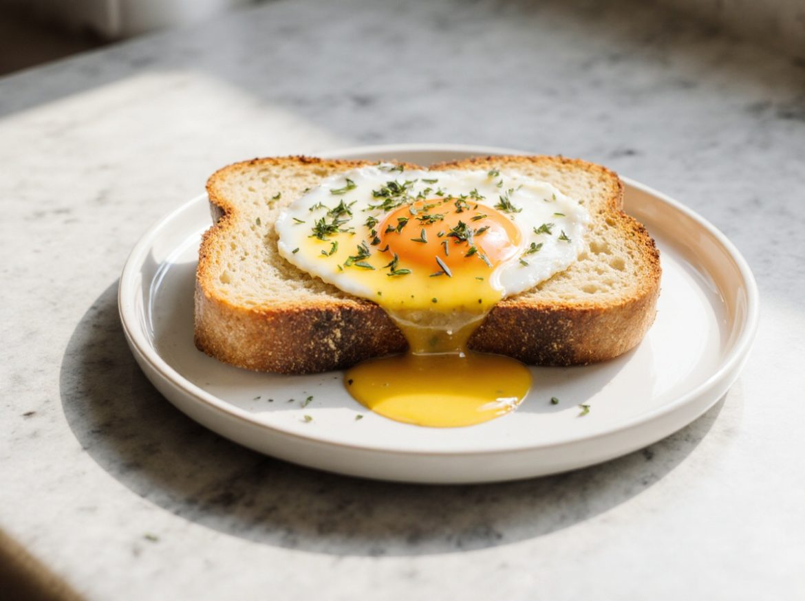 Chleb w jajku z air fryer, idealny na szybkie śniadanie.