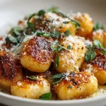 Chrupiące gnocchi z Air Fryer na talerzu.