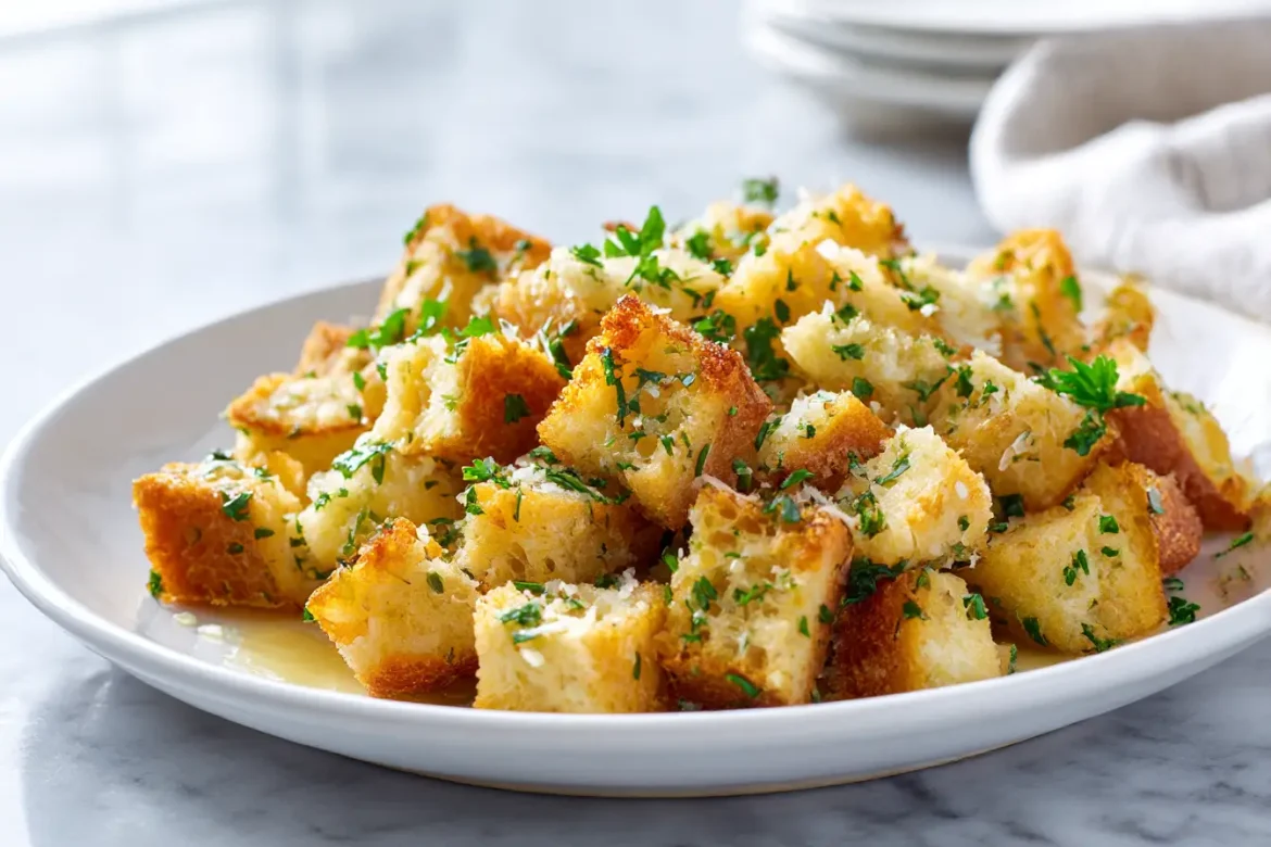 Chrupiące grzanki czosnkowe z Air Fryer na chrupiącej skórce.