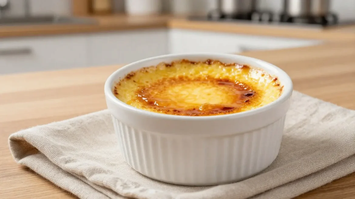 Kremowe crème brûlée z Air Fryer, idealne na słodkie chwile.