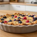 Pyszny crumble z owocami leśnymi przygotowany w Air Fryer