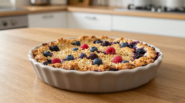 Pyszny crumble z owocami leśnymi przygotowany w Air Fryer