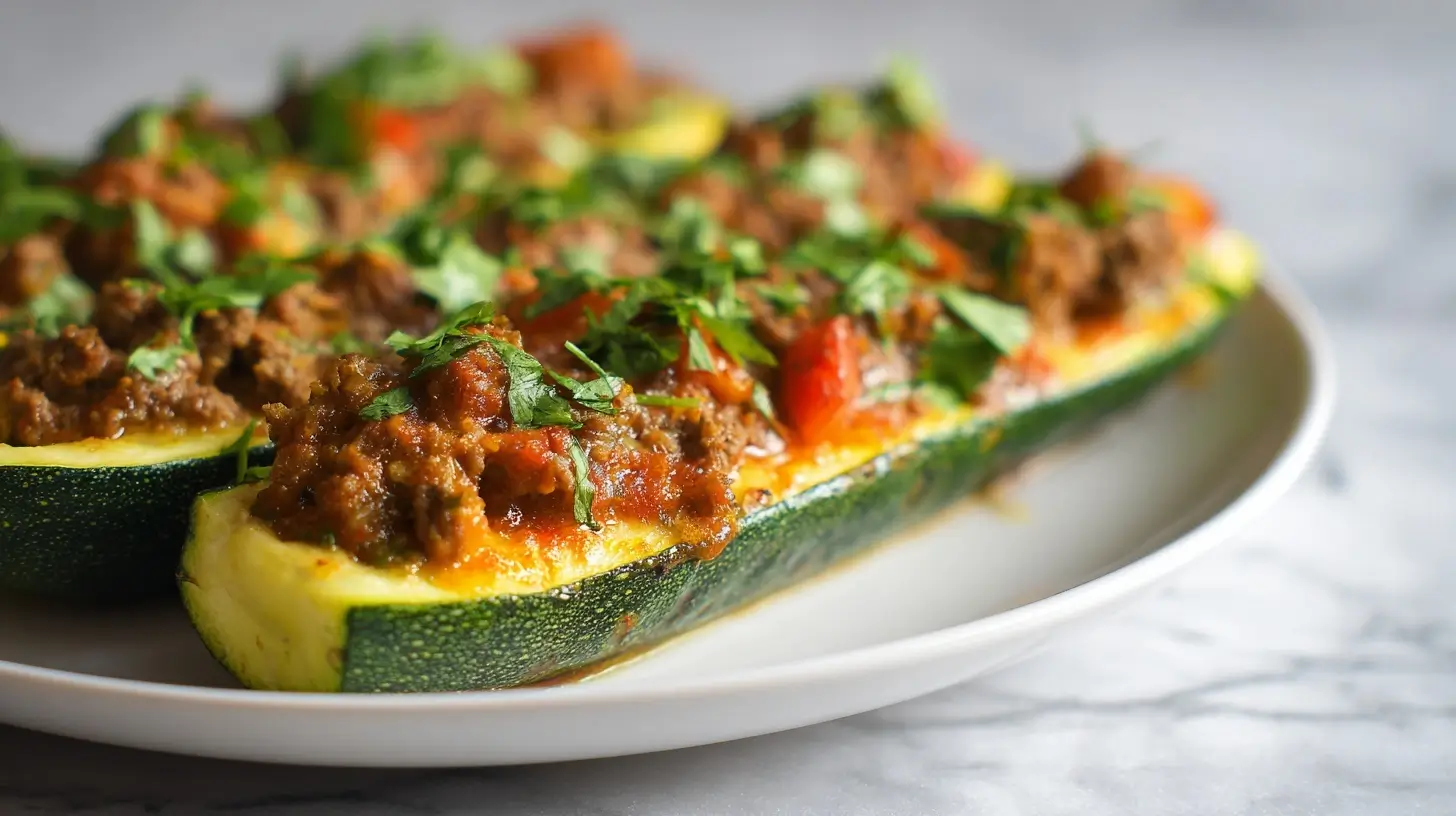 Cukinia faszerowana mięsem mielonym w Air Fryer