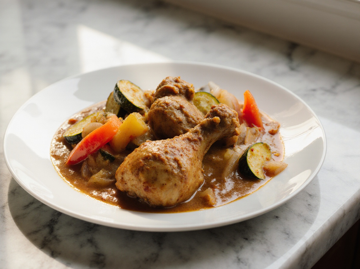 curry z kurczakiem i warzywami z air fryer