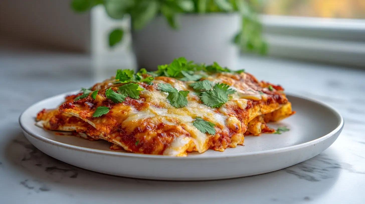 Enchiladas z Air Fryer na talerzu.