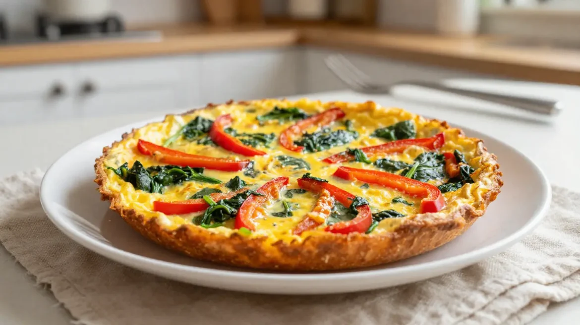 Frittata z warzywami z Air Fryer Pyszna frittata z warzywami przygotowana w Air Fryerze.