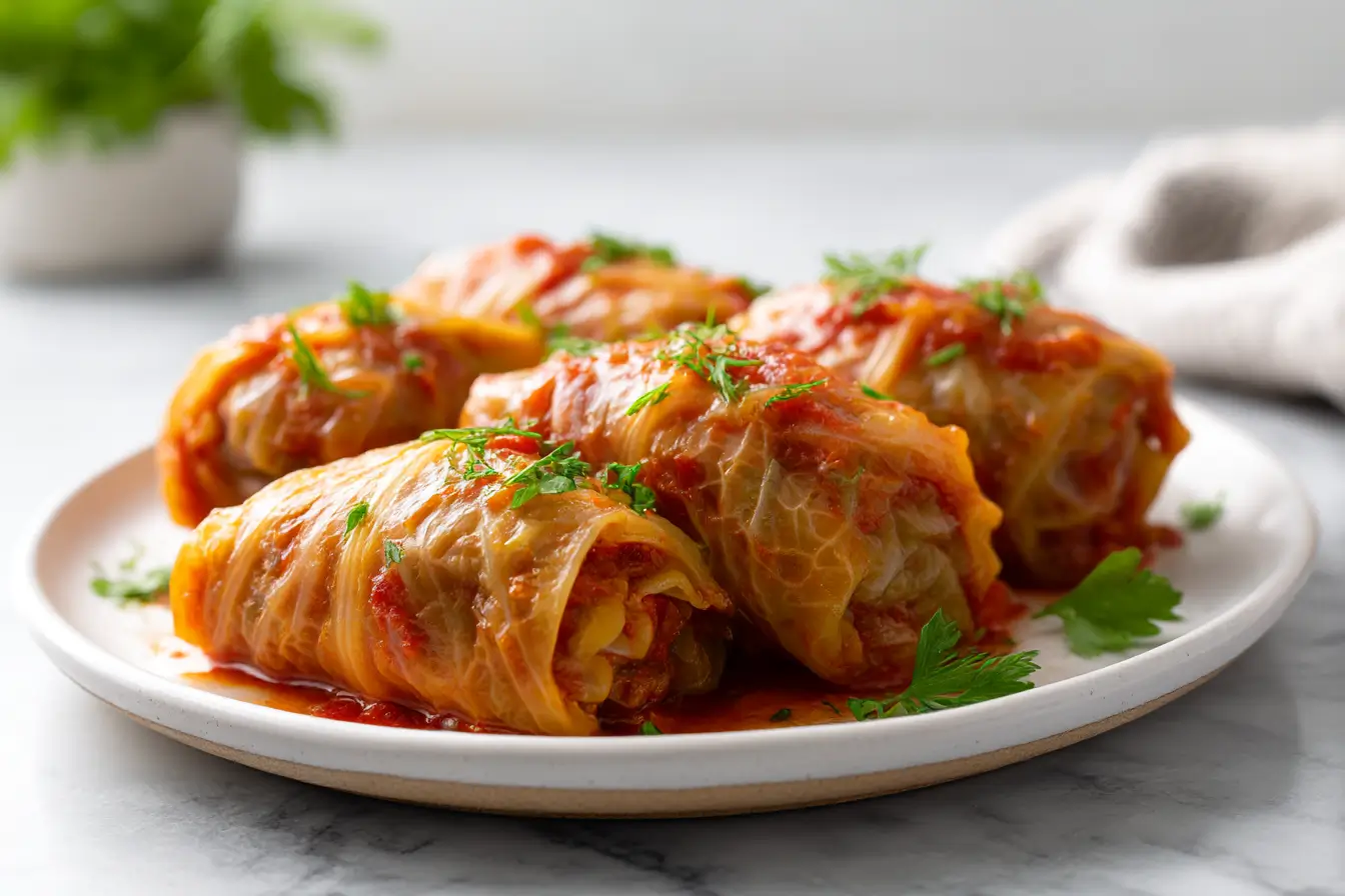 Gołąbki bez zawijania z Air Fryer na talerzu