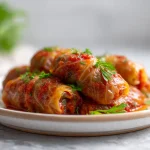 Gołąbki bez zawijania z Air Fryer podane na talerzu.