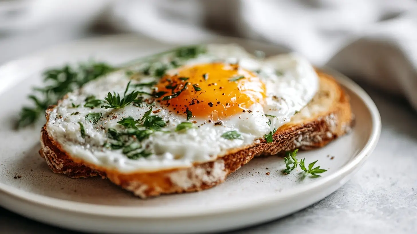 jajko sadzone na toscie z air fryera