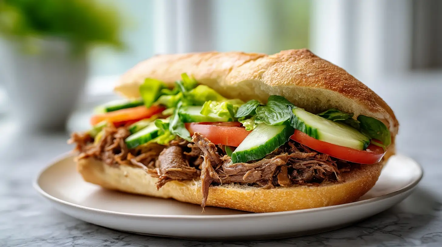 kanapka z szarpana wolowina z air fryer