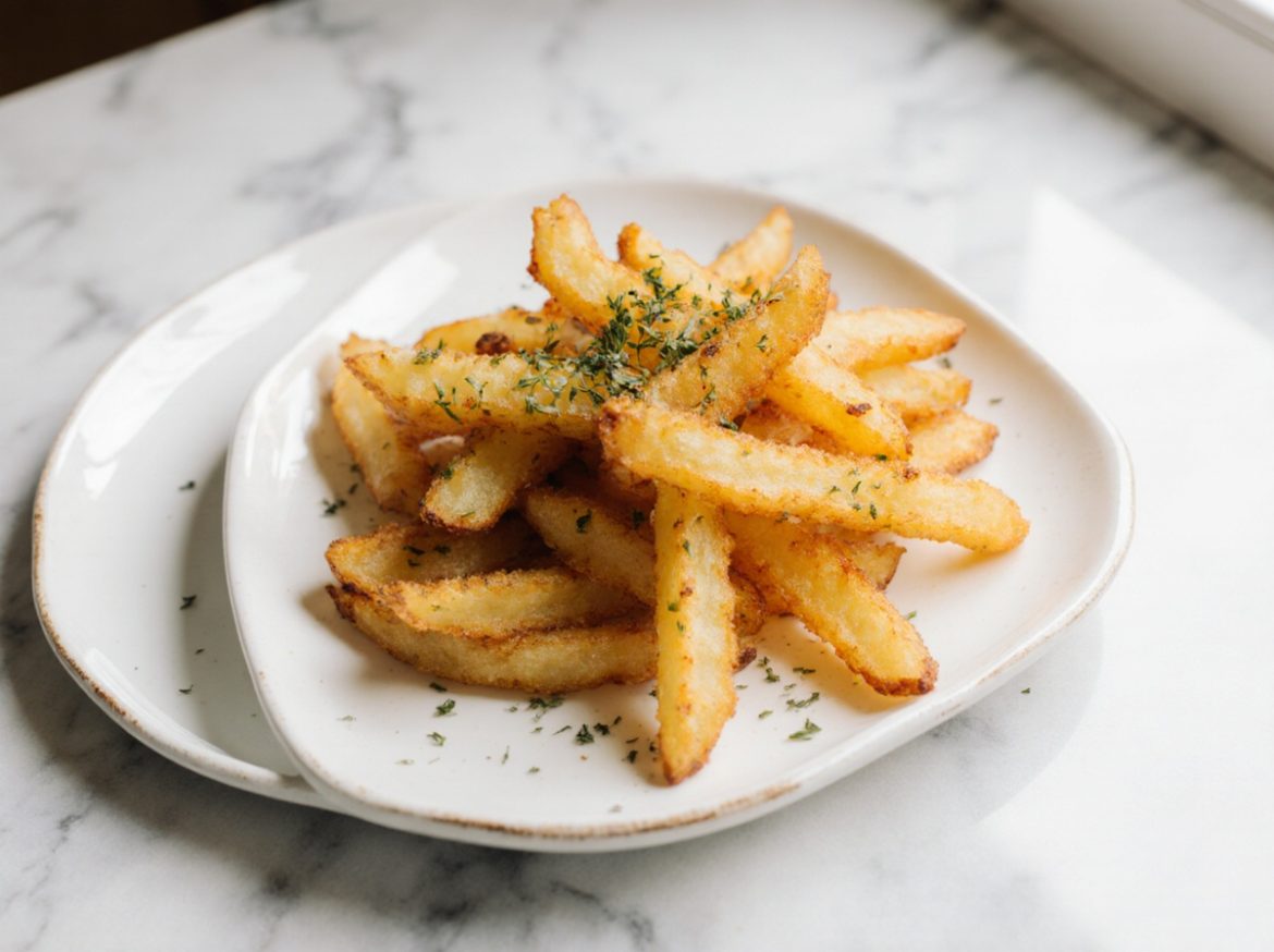 Karbowane frytki z air fryer, doskonała alternatywa dla tradycyjnych frytek.