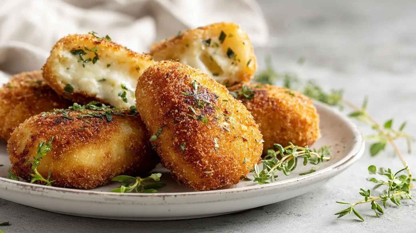 Kotlety ruskie z Air Fryer na talerzu.