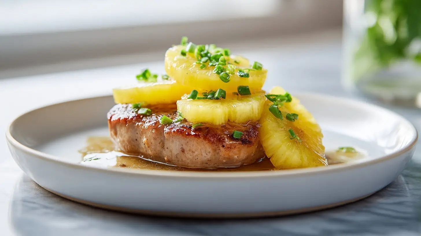 Kotlety schabowe zapiekane z ananasem z air fryer.