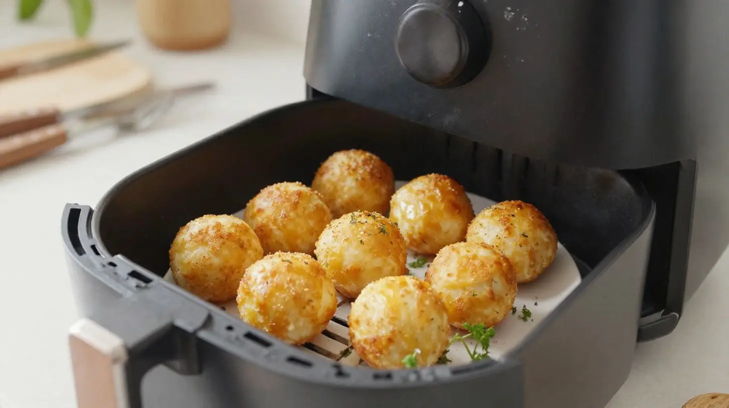 Pyszne kulki serowe z Air Fryer, idealne na przekąskę.
