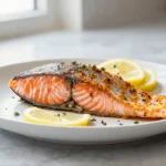 Atrakcyjny łosoś z chrupiącą skórką w Air Fryer, doskonały na obiad.