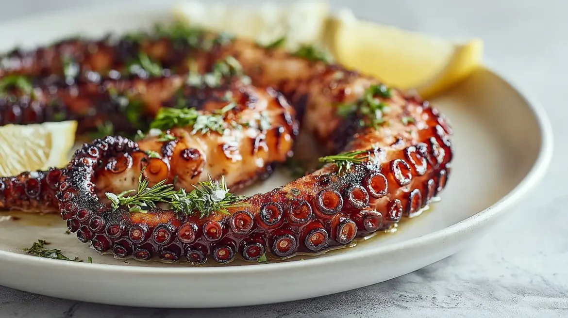 Ośmiornica z Air Fryer na talerzu