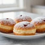 Pączki wielkanocne z Air Fryer na talerzu.