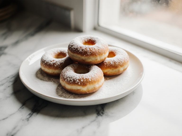 paczki z dziurka z air fryer na talerzu