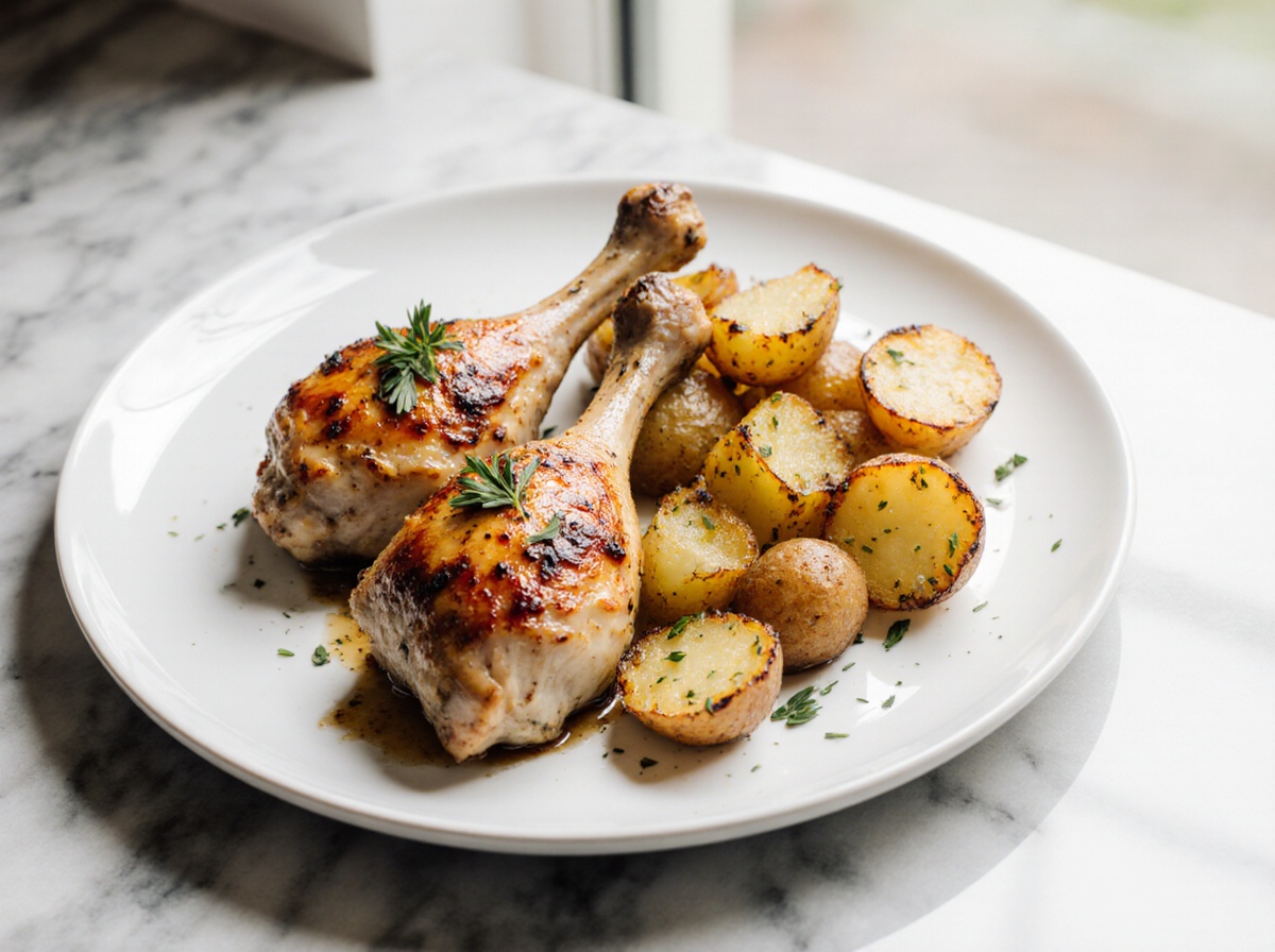 palki z kurczaka z ziemniakami z air fryera