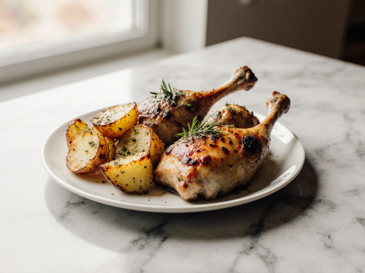 Palki z kurczaka z ziemniakami z air fryera