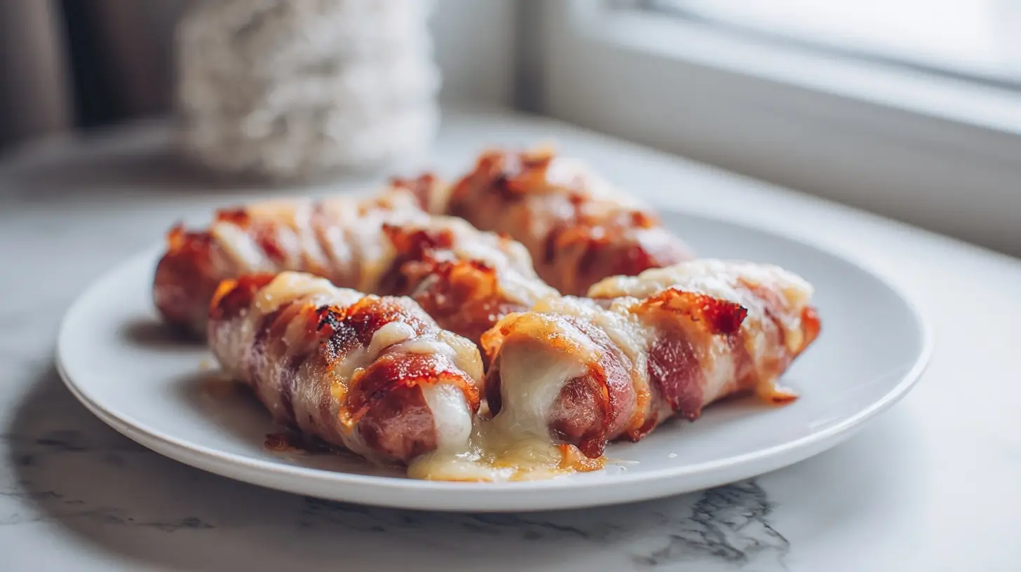 parowki w boczku i serze z air fryer