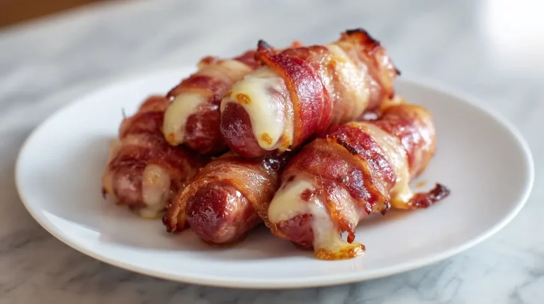 Parowki w boczku i serze z air fryer, pyszne danie na każdą okazję.