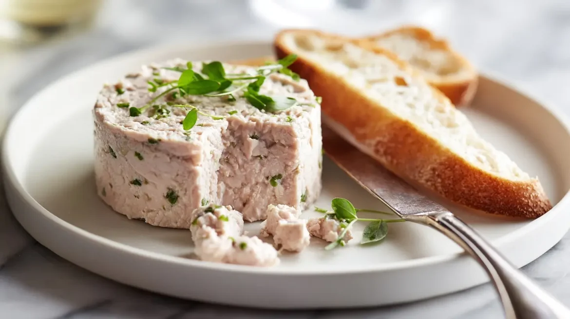 Pasztet drobiowy z Air Fryer na talerzu.