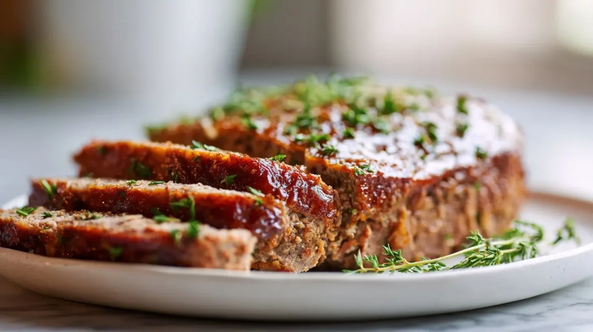 Pieczeń rzymska z Air Fryer na talerzu.