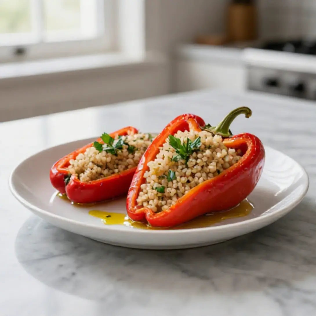 Pieczona papryka faszerowana quinoa z Air Fryer