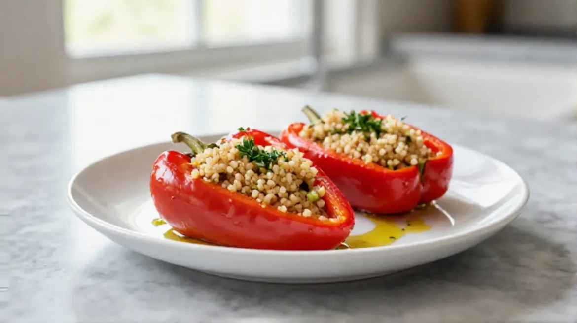Pieczona papryka faszerowana quinoa z Air Fryer