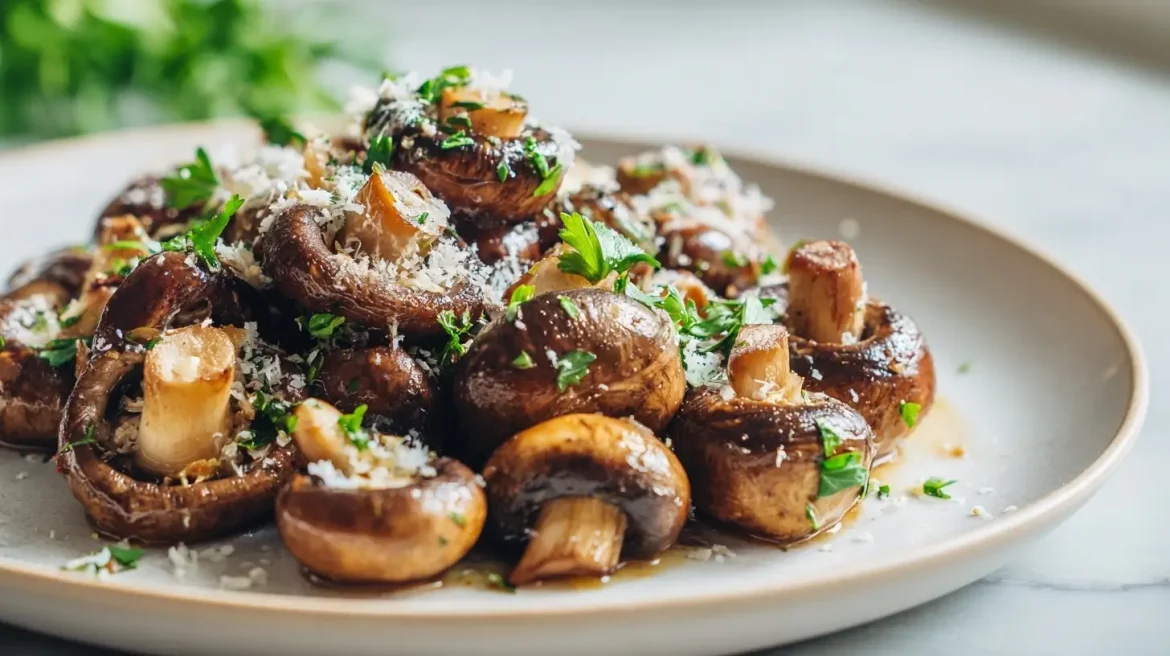 Smaczne pieczone pieczarki z Air Fryer