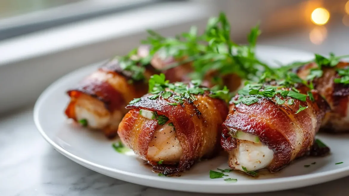 Roladki z piersi kurczaka w boczku z air fryer