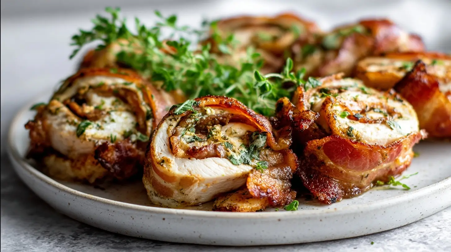 roladki z piersi kurczaka w boczku z air fryer