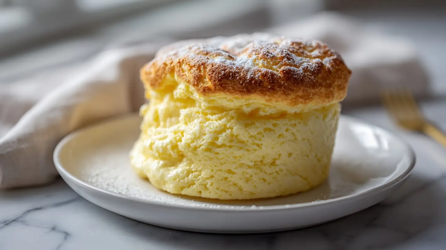 Suflet jajeczny z Air Fryer na talerzu.