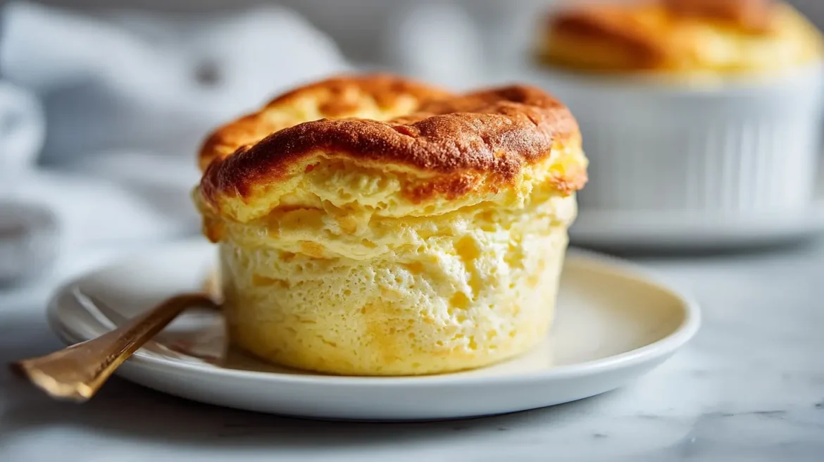 Suflet jajeczny z Air Fryer na talerzu