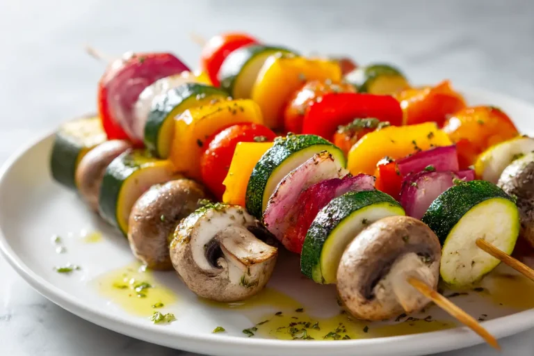 Szaszłyki warzywne z Air Fryer na talerzu