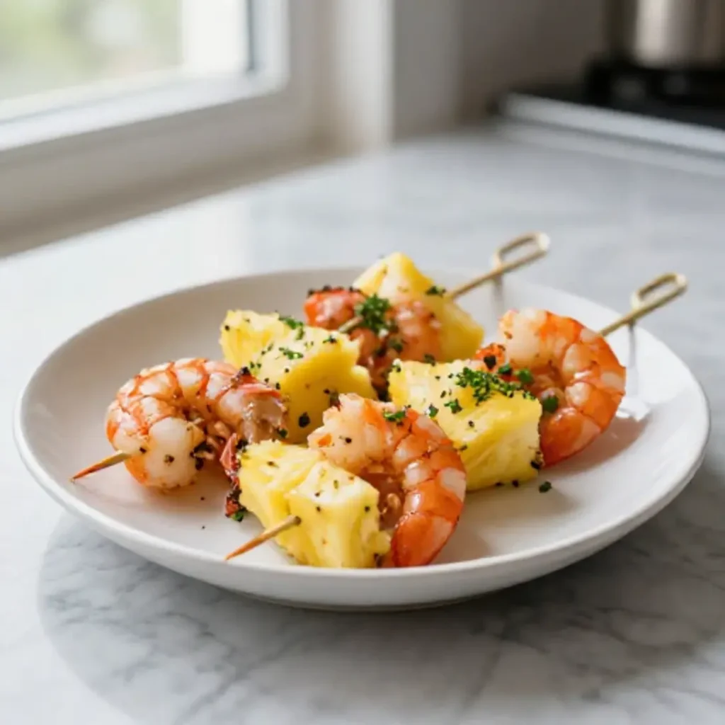 Szaszłyki z krewetkami i ananasem z Air Fryer