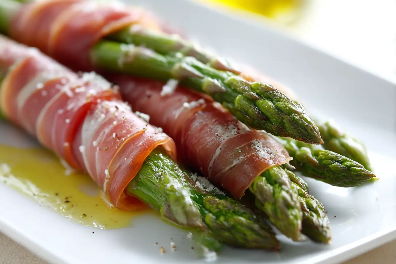 szparagi w szynce parmenskiej z air fryer