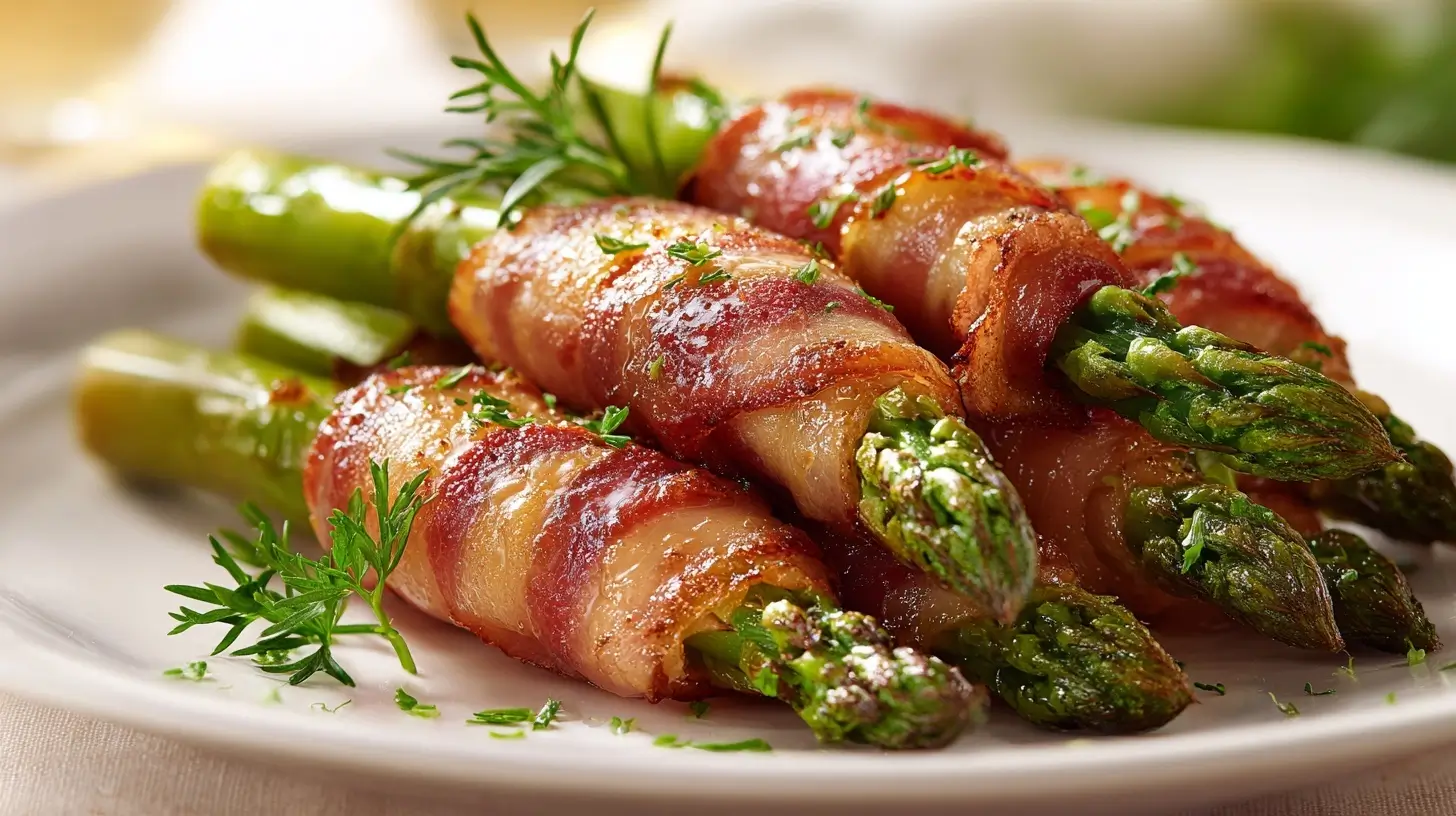 szparagi zawiniete w boczek z air fryer