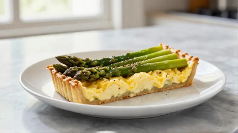 Tarta szparagowa z Air Fryer na talerzu